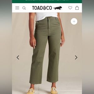 Toad & co wide legged green pants